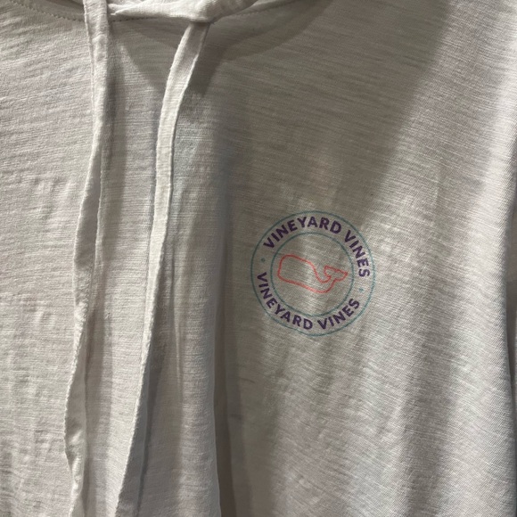 Vineyard Vines Women’s White Hooded Long Sleeve Logo Tee Size L - Picture 6 of 7
